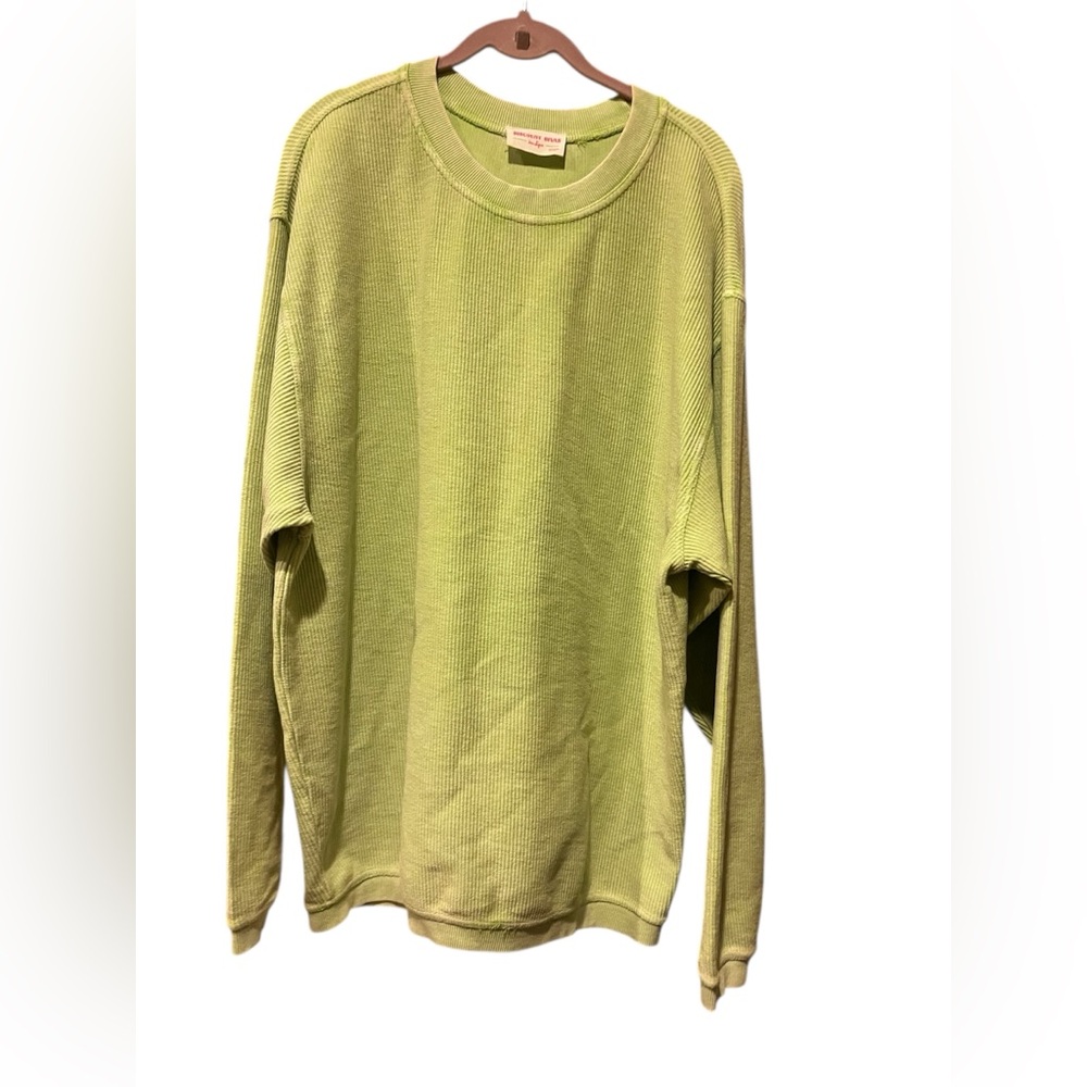 NWOT BOHO Lime Green Distressed Sweatshirt Large